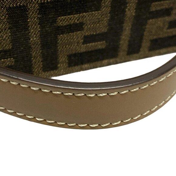 Auth FENDI Baguette Soft Trunk/Zucca Pattern 7VA565 Dark Brown Beige Jacquard - Picture 8 of 16